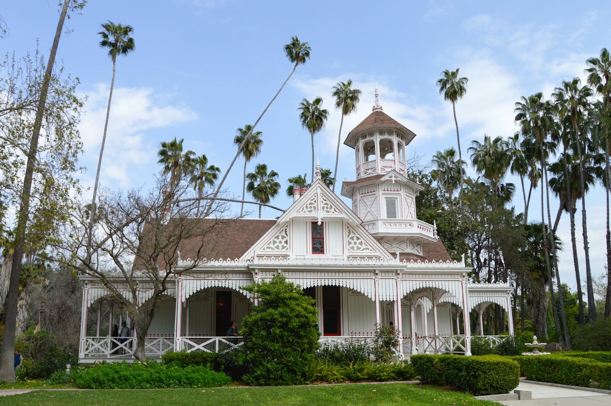The Queen Anne Cottage at the Los Angeles County Arboretum in Arcadia.